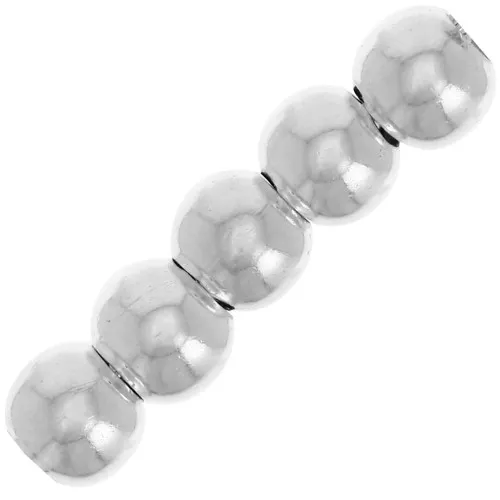 Cuentas redondas de 3 mm con agujero de 1,3 mm - Plata 925 x50