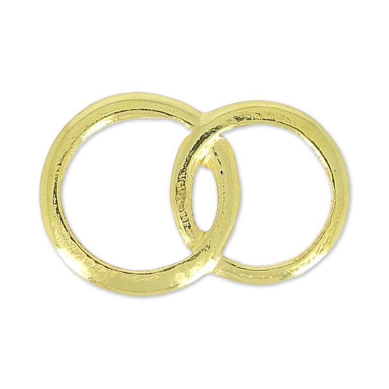 Separador anillos entrelazados 19 mm dorado con oro fino x1 Perles Co