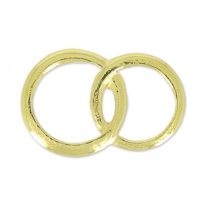Separador anillos entrelazados 19 mm dorado con oro fino x1