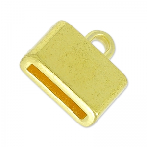 Terminal para cordón plano 10 mm 13x12 mm Dorado con oro fino x1