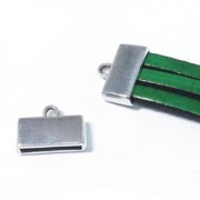 Terminal para cordón plano 15 mm 18x13 mm Chapado Plateado envejecido x1