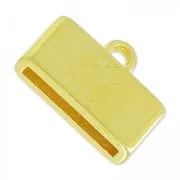 Terminal para cordón plano 15 mm 18x13 mm Dorado con oro fino x1