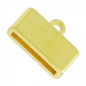 Terminal para cordón plano 15 mm 18x13 mm Dorado con oro fino x1