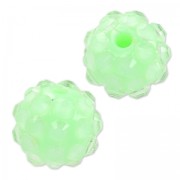 Cuenta en resina con strass 12 mm Crystal/Chrysolite x5