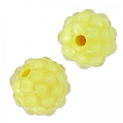 Cuenta en resina con strass 12 mm Crystal/Jonquil x5