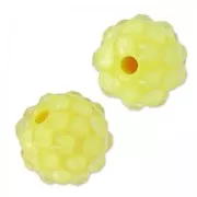 Cuenta en resina con strass 12 mm Crystal/Jonquil x5