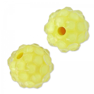 Cuenta en resina con strass 12 mm Crystal/Jonquil x5