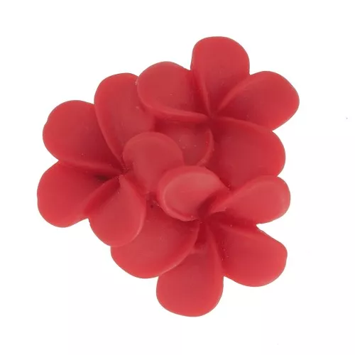 Cabujón de resina flor 22 mm Rojo x1