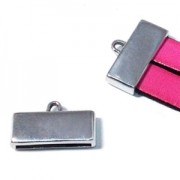 Terminal para cordón plano 20 mm 23x13 mm Chapado Plateado envejecido x1