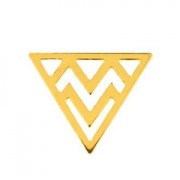 Separador triángulo étnico 16 mm Plata 925 Dorado con oro fino x1