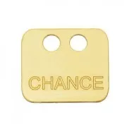 Colgante doble agujeros chance 12 mm de Plata 925 Dorado con oro fino x1