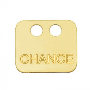 Colgante doble agujeros chance 12 mm de Plata 925 Dorado con oro fino x1