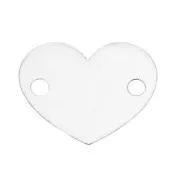 Separador corazón 2 agujeros 11.8 mm en Plata 925 x1
