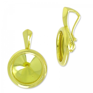 Serti pendentif 1122 10 mm en Argent 925 Dorado con oro fino x1