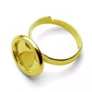 Base anillo para cabuchón PureCrystal 1122 10 mm Plata 925 Dorado con oro fino x1