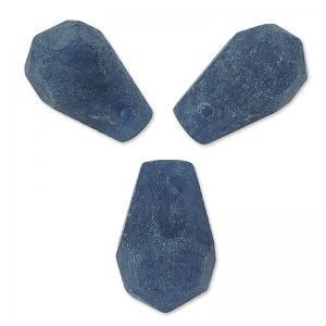 Cuentas Gotas facetadas Jade teñida 12x8 mm Azul Oscuro x4