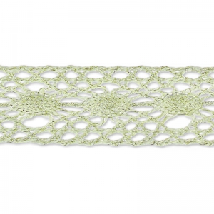 Cinta encaje en lurex 14 mm Dorado/Cream x 2m