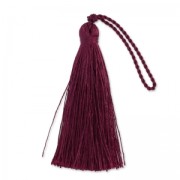 Pompón imitación de seda 70 mm Bordeaux x1|raw }}