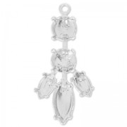 Pendiente a engastar 35 mm rodiado x1|raw }}