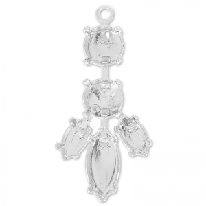 Pendiente a engastar 35 mm rodiado x1