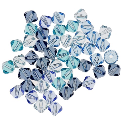 Mezcla de peonzas de cristal Swarovski 5328 4 mm Azul x50