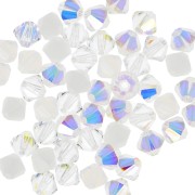 Mezcla de peonzas de cristal Swarovski 5328 4 mm Blanco x50