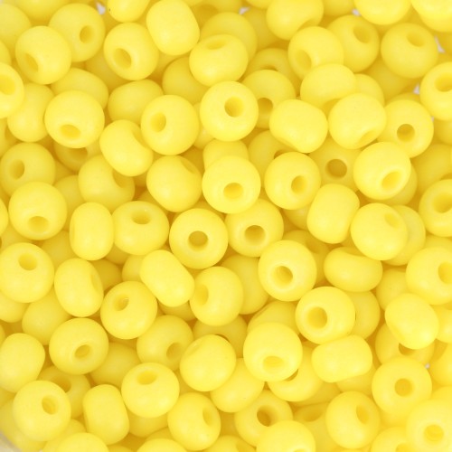 Cuentas de Rocalla Preciosa 6/0, 4 mm - Terra Intensive - Amarillo mate x 20 g