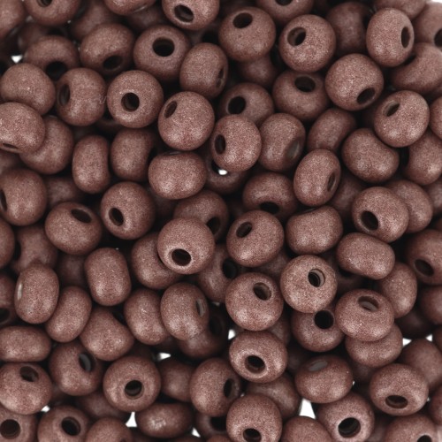 Cuentas de Rocalla Preciosa 6/0, 4 mm - Terra Intensive - Marrón oscuro mate, 20 g