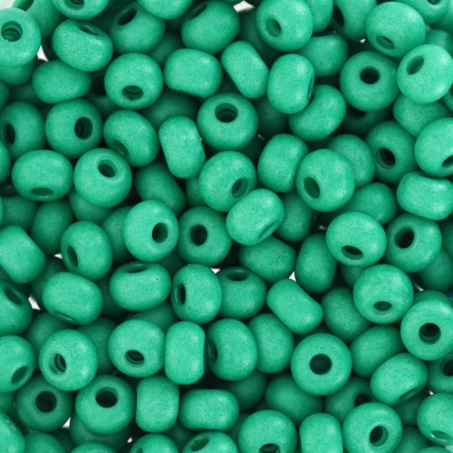 Cuentas de Rocalla Preciosa 6/0, 4 mm - Terra Intensive - Verde oscuro mate x 20 g