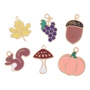 Mezcla de Dijes epoxi Otoño Exclu Perles&Co - Acero inoxidable 304L Dorado x6