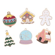 Mezcla de Dijes de Navidad de epoxi - Exclu Perles&amp;Co - Acero inoxidable 304L Dorado x6|raw }}