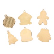 Mezcla de Dijes de Navidad de epoxi - Exclu Perles&Co - Acero inoxidable 304L Dorado x6