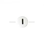 Cuenta letra de cerámica 8 mm Negro/Blanco - I x1