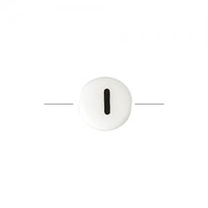 Cuenta letra de cerámica 8 mm Negro/Blanco - I x1