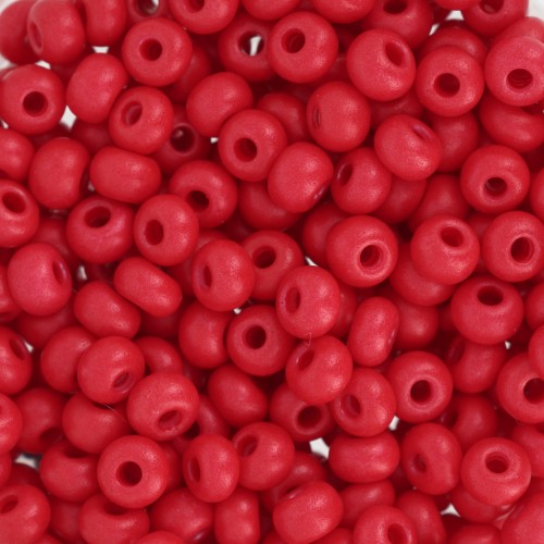 Cuentas de Rocalla Preciosa 6/0, 4 mm - Terra Intensive - Rojo mate, 20 g