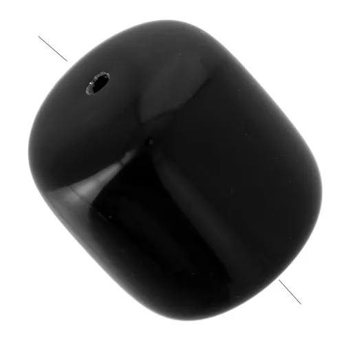 Cuentas de tubo de resina opaca 16x14 mm -Negro x4