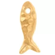Dije de pez martillado 19x8 mm - Dorado con oro fino x1
