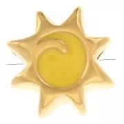 Perla girasol 11 mm con resina epoxi - Dorado con oro fino - Amarillo x1