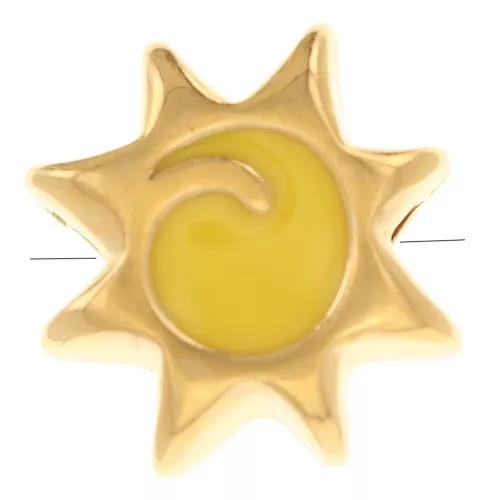 Perla girasol 11 mm con resina epoxi - Dorado con oro fino - Amarillo x1