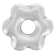 Colgante flor 12 mm - Chapado plateado fino envejecido x1