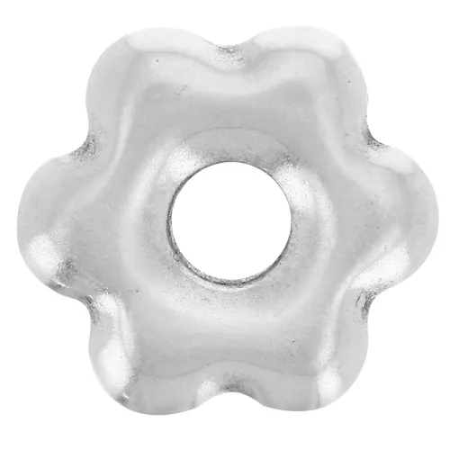 Colgante flor 12 mm - Chapado plateado fino envejecido x1