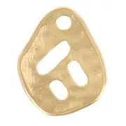Dije calado martillado irregular 14x11 mm - Dorado con oro fino x1