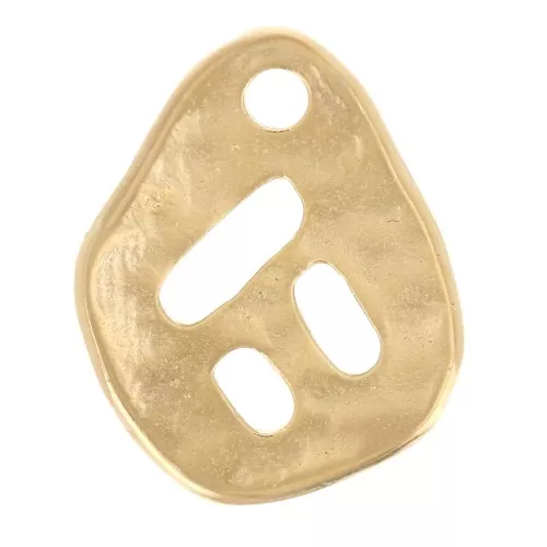 Dije calado martillado irregular 14x11 mm - Dorado con oro fino x1