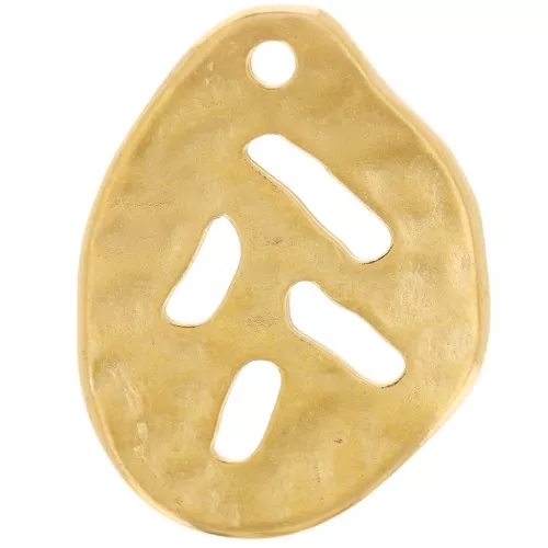 Colgante calado irregular martillado 22x17 mm - Dorado con oro fino x1