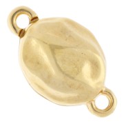 Cierre magnético ovalado efecto plisado 17x10 mm - Dorado con oro fino x1|raw }}