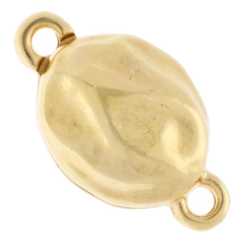 Cierre magnético ovalado efecto plisado 17x10 mm - Dorado con oro fino x1