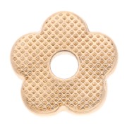 Colgante flor 11 mm con resina epoxi - Dorado con oro fino - Blanco x1
