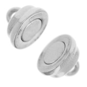 Cierre magnético 13x8,5 mm - Chapado plateado fino envejecido x1
