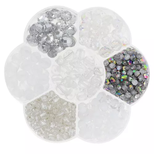 Juego de cuentas de rocalla Preciosa con caja de flores - Cristal x1