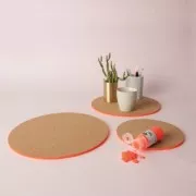 placas redondas de corcho 10 cm Natural x4